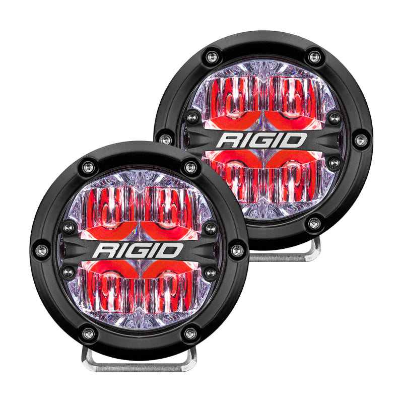 Rigid Industries 360-Series 4in LED Off-Road Drive Beam - Red Backlight (Pair) - eliteracefab.com