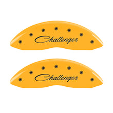 Load image into Gallery viewer, MGP 4 Caliper Covers Engraved Front Challenger Rear RT Yellow Finish Black Char 2006 Dodge Charger MGP