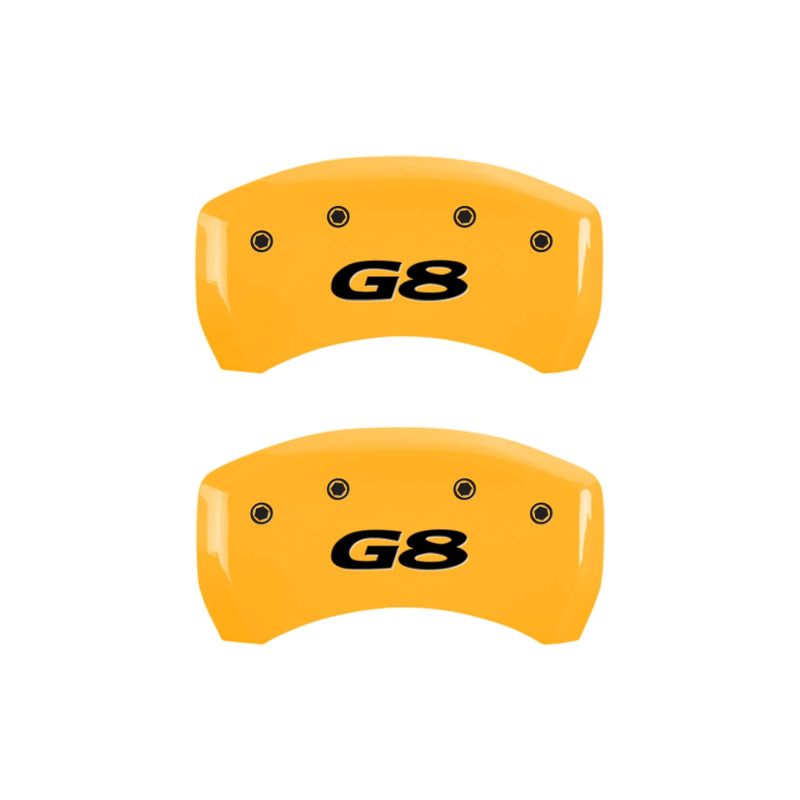 MGP 4 Caliper Covers Engraved Front Pontiac Rear G8 Yellow Finish Black Char 2008 Pontiac G8 MGP