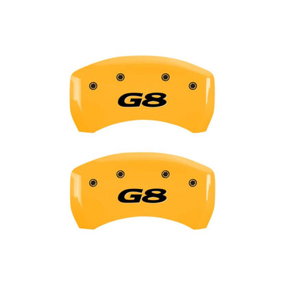 MGP 4 Caliper Covers Engraved Front Pontiac Rear G8 Yellow Finish Black Char 2008 Pontiac G8 MGP