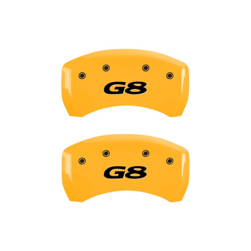 MGP 4 Caliper Covers Engraved Front Pontiac Rear G8 Yellow Finish Black Char 2008 Pontiac G8 MGP