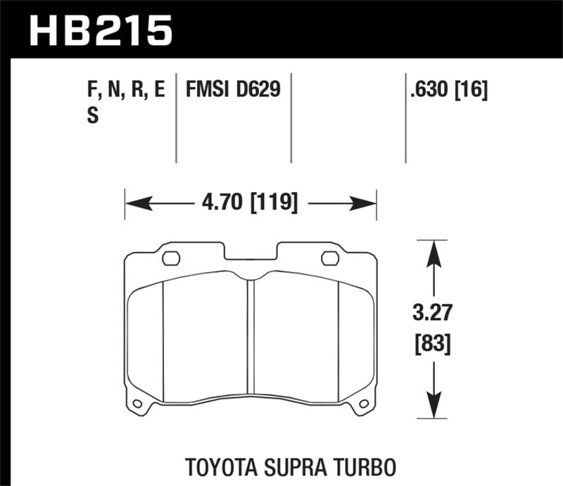 Hawk 93-98 Toyota Supra TT HPS 5.0 Street Front Brake Pads - eliteracefab.com