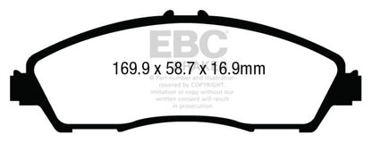 EBC 14+ Acura MDX 3.5 Yellowstuff Front Brake Pads - eliteracefab.com