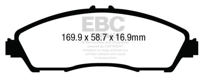 EBC 14+ Acura MDX 3.5 Greenstuff Front Brake Pads - eliteracefab.com