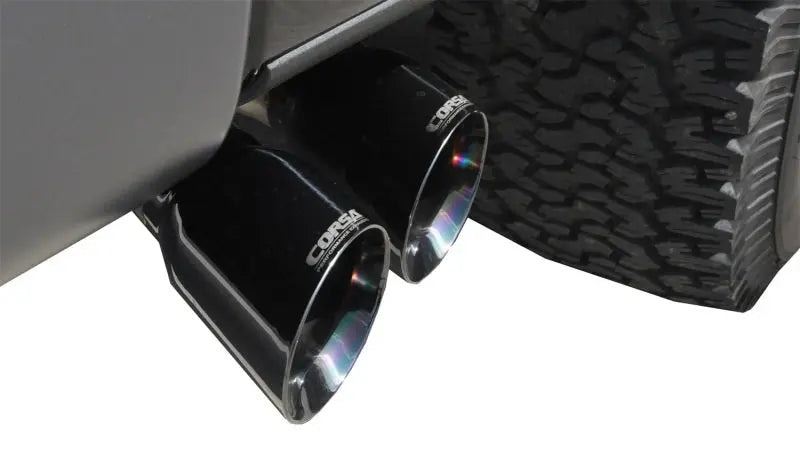 Corsa 11-14 Ford F-150 Raptor 6.2L V8 133in Wheelbase Black Xtreme Cat-Back Exhaust - eliteracefab.com