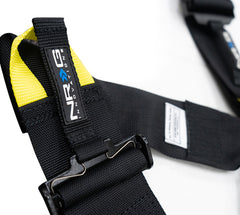 NRG FIA 6pt 2in. Shoulder Belt for HANS Device/ Rotary Cam Lock Buckle/ 3in. Waist Belt - Black - eliteracefab.com