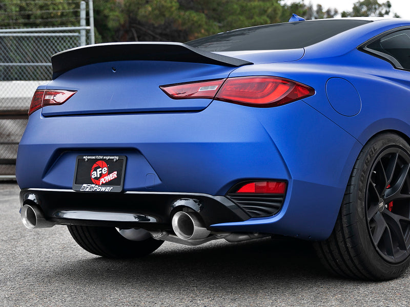 aFe POWER Takeda 2.5in 304 SS CB Exhaust w/ Polished Tips 17-19 Infiniti Q60 V6-3.0L (tt) - eliteracefab.com