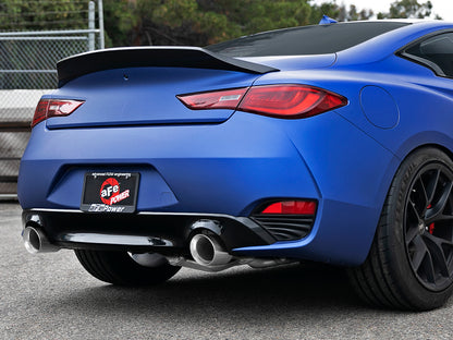 aFe POWER Takeda 2.5in 304 SS Axle-Back Exhaust w/ Polished Tips 17-19 Infiniti Q60 V6-3.0L (tt) aFe