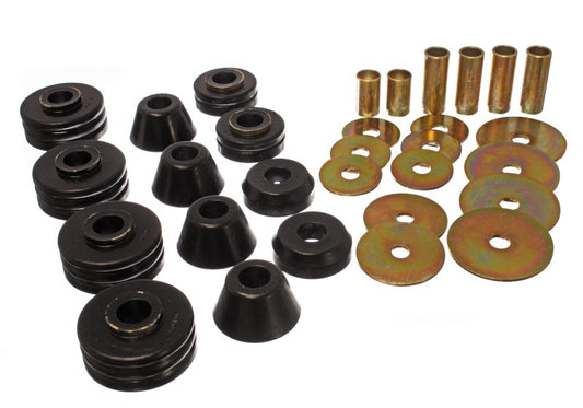 Energy Suspension 73-80 GM 1/2 Ton C-10/C1500 Pick Up 2WD Black Body (Cab) Mount Set - eliteracefab.com