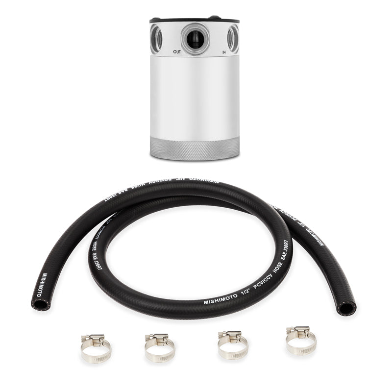 Mishimoto Compact Baffled Oil Catch Can - 3-Port - Polished - eliteracefab.com