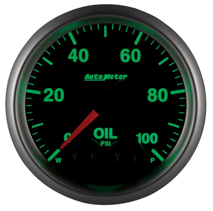 AutoMeter GAUGE; OIL PRESS; 2 1/16in.; 100PSI; STEPPER MOTOR W/PEAK/WARN; ELITE - eliteracefab.com