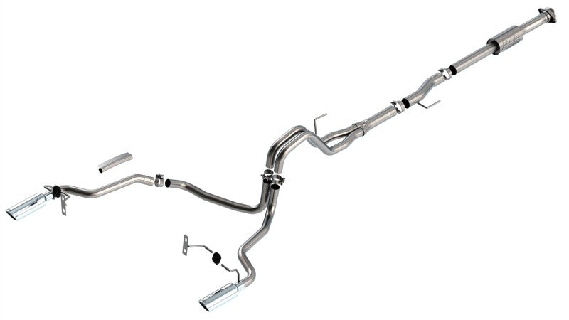 Borla F-150 2021 2.7L/3.5L 2/4WD 4DR CC SB EC STB LARI/KING R/PLINUM/LTD 3/2.25 Cat-Back AK CHR Tips - eliteracefab.com