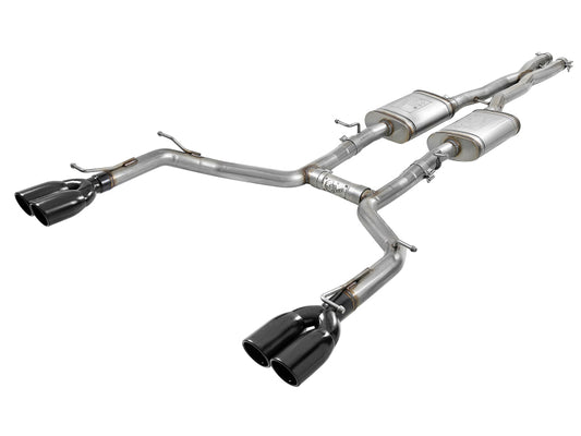 aFe MACH Force-Xp 2-1/2in 304 SS Cat-Back Exhaust 15-21 Dodge Challenger V6-3.6L - Quad Black Tip aFe