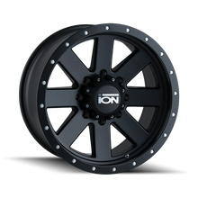 Load image into Gallery viewer, ION Type 134 17x8.5 / 5x127 BP / -6mm Offset / 83.82mm Hub Matte Black/Black Beadlock Wheel