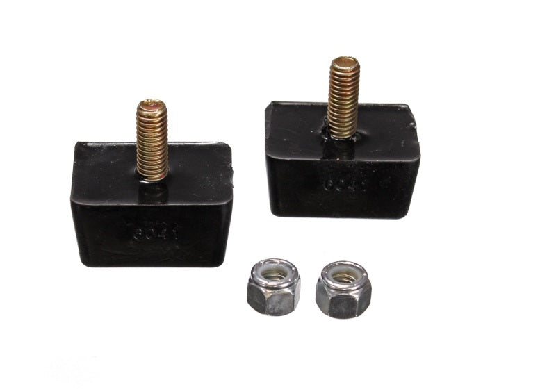 Energy Suspension Univ Blk 7/8in H x 1-7/8in L x 1-3/8in W Low Profile Rectangular Bump Stops (2 ea) - eliteracefab.com