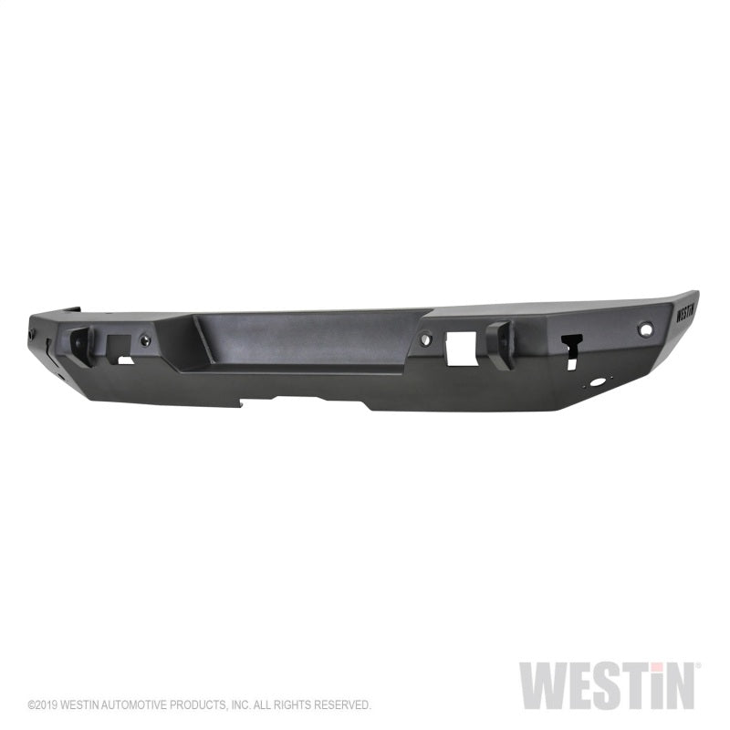 Westin 18-19 Jeep Wrangler JL WJ2 Rear Bumper w/ Sensors (Excl. Wrangler JK) - Textured Black - eliteracefab.com