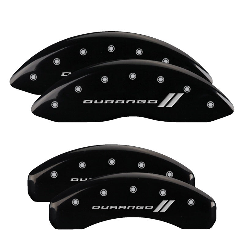 MGP 4 Caliper Covers Engraved Front & Rear With stripes/Durango Black finish silver ch MGP