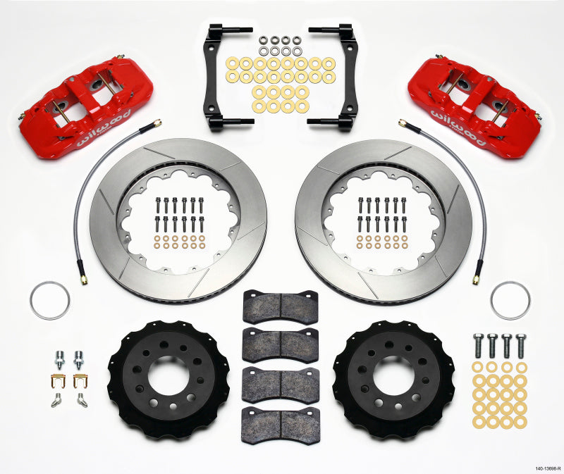 Wilwood AERO4 Rear Kit 14.25in Red 2014-Up Corvette C7 w/Lines Wilwood