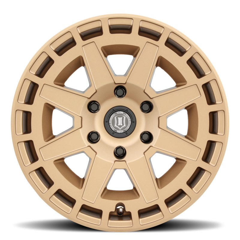 ICON Compass 17x8.5 6x135 6mm Offset 5in BS Satin Brass Wheel