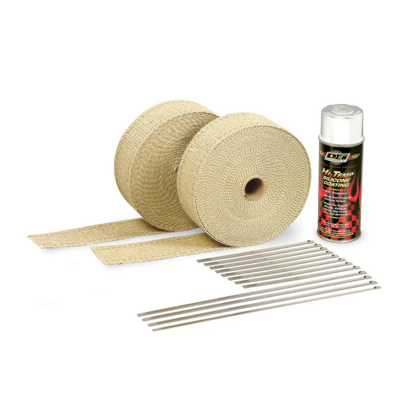 DEI Exhaust Wrap Kit - Tan Wrap and White HT DEI