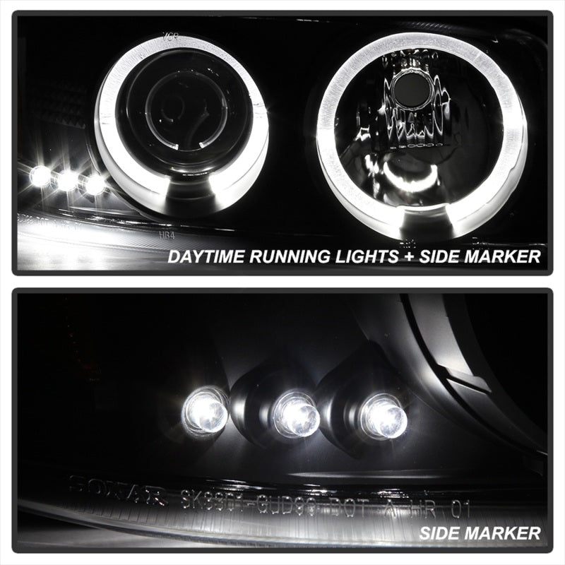 Spyder GMC Sierra 1500/2500/3500 99-06 Projector Headlights LED Halo LED Black PRO-YD-CDE00-HL-BK - eliteracefab.com