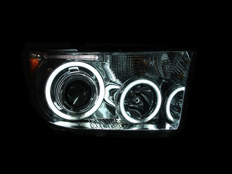 ANZO USA Toyota Tundra Projector Headlights W/ Halo Black Ccfl; 2007-2013 - eliteracefab.com