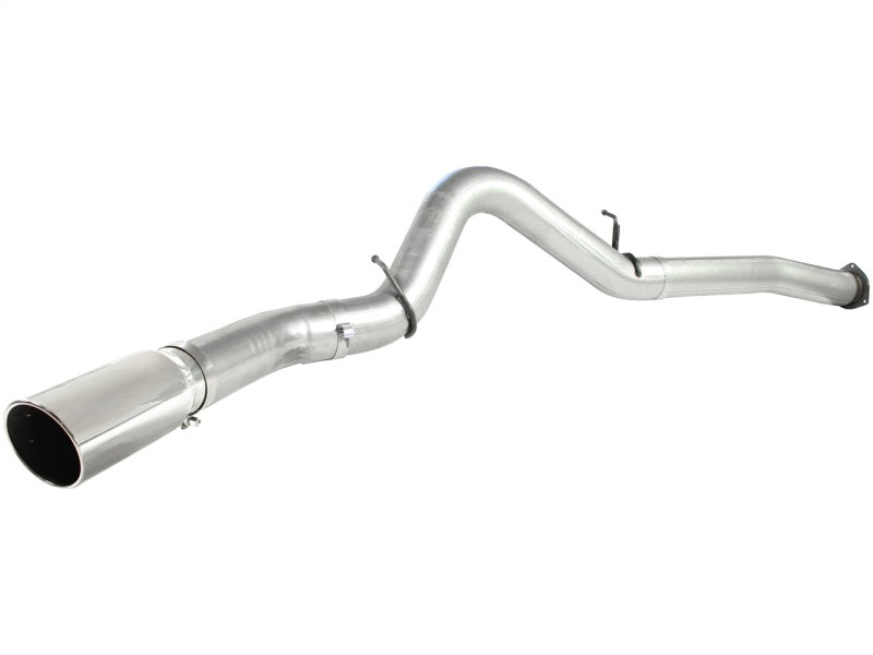 aFe ATLAS 5in DPF-Back Alum Steel Exhaust System Polished Tip GM Diesel Trucks 7.5-10 V8-6.6L td LMM aFe