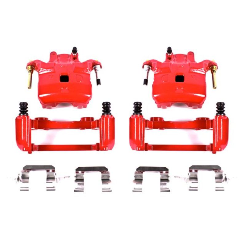 Power Stop 03-05 Infiniti G35 Front Red Calipers w/Brackets - Pair - eliteracefab.com