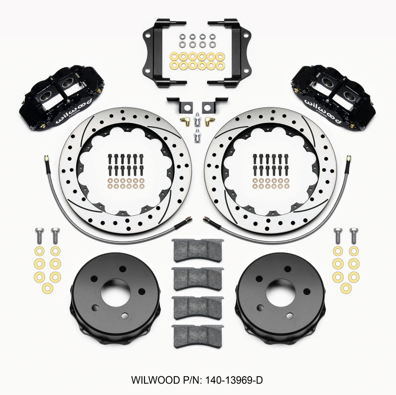 Wilwood Narrow Superlite 4R Rear Kit 12.88in Drilled 2007-up Jeep JK w/Lines Wilwood