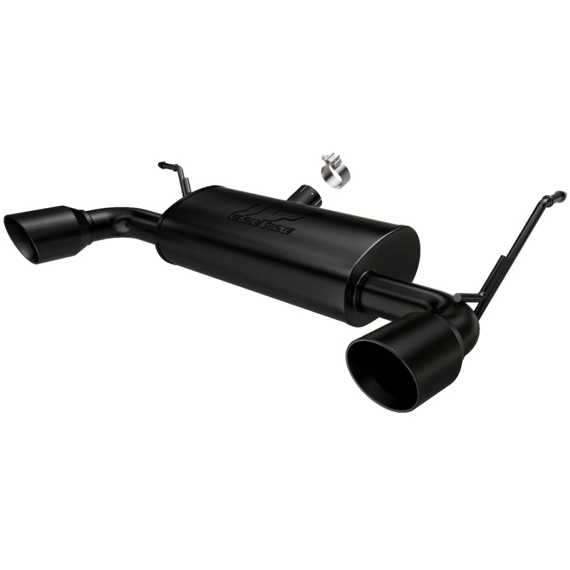 MagnaFlow 07-17 Jeep Wrangler JK 3.8/3.6L Dual Split Rear Exit Black Axle-Back Exhaust - eliteracefab.com