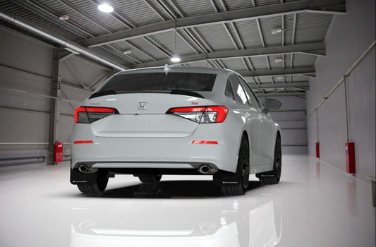 Rally Armor 2022 Honda Civic (Incl. Si/Sport/Touring) Black UR Mud Flap w/ White Logo - eliteracefab.com