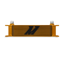 Load image into Gallery viewer, Mishimoto Universal 10 Row Oil Cooler - Gold - eliteracefab.com