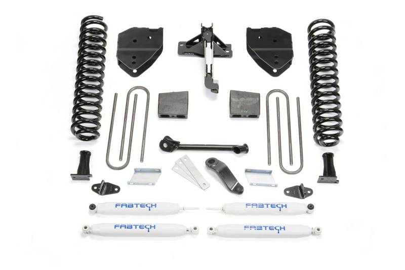 Fabtech 17-21 Ford F250/F350 4WD Gas 4in Basic Sys w/Perf Shks - eliteracefab.com