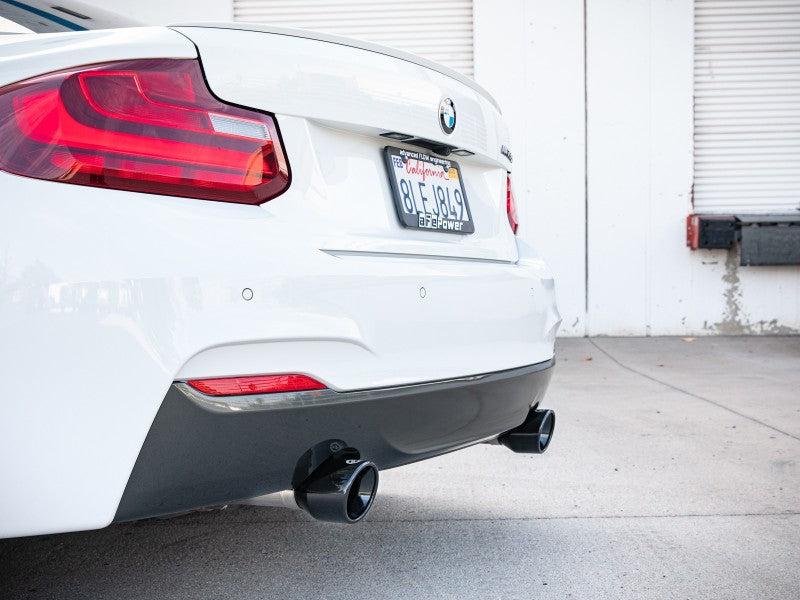 aFe MACHForce XP 3in to 2.5in 304 SS Axle-Back Exhaust w/ Black Tips 14-16 BMW M235i aFe