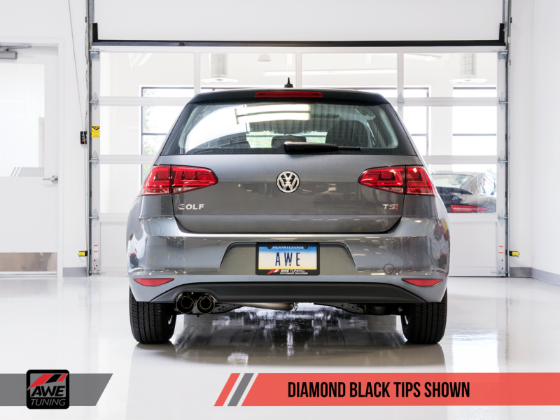 AWE Tuning VW MK7 Golf 1.8T Track Edition Exhaust w/Diamond Black Tips (90mm) - eliteracefab.com