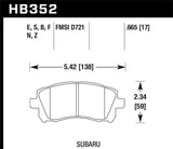 Hawk Performance Blue 9012 Front Brake Pads - HB352E.665