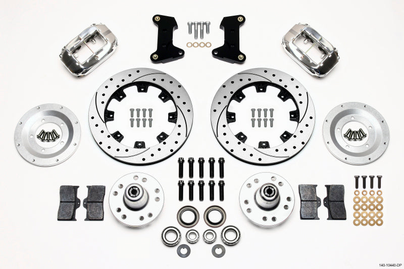 Wilwood Forged Dynalite Front Kit 12.19in Drilled Polished 74-80 Pinto/Mustang II Disc Spindle only Wilwood