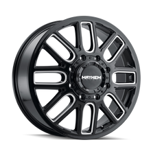 Load image into Gallery viewer, Mayhem 8107D Cogent Dually 22x8.25/8x165.1 BP/115mm Offset/121.3mm Hub Black w/ Milled Spokes Wheel