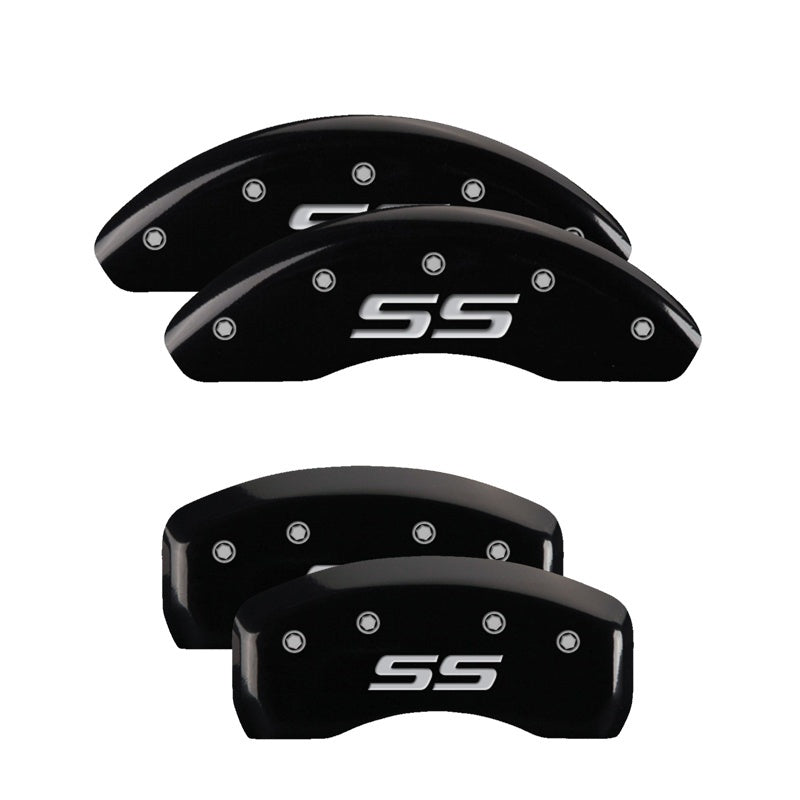 MGP 4 Caliper Covers Engraved Front & Rear Monte Carlo style/SS Black finish silver ch MGP