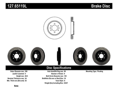 StopTech Slotted & Drilled Sport Brake Rotor - eliteracefab.com