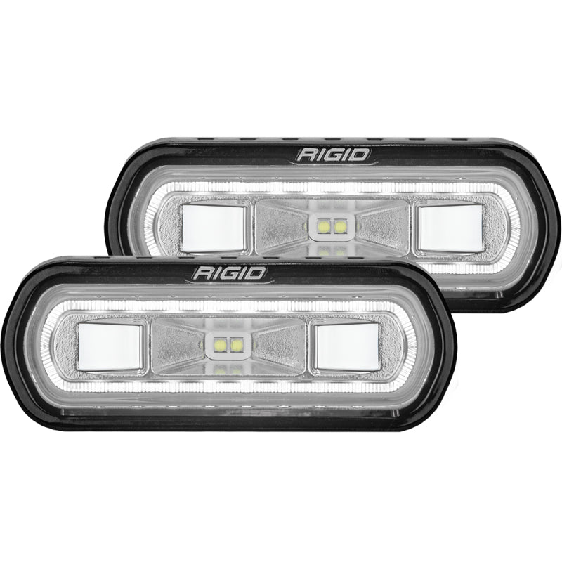 Rigid Industries SR-L Series Surface Mount LED Spreader Pair w/ White Halo - Universal - eliteracefab.com