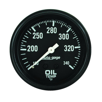 AutoMeter Gauge Oil Temperature 2-5/8in. 100-340 Deg. F Mechanical Black Autogage 2314