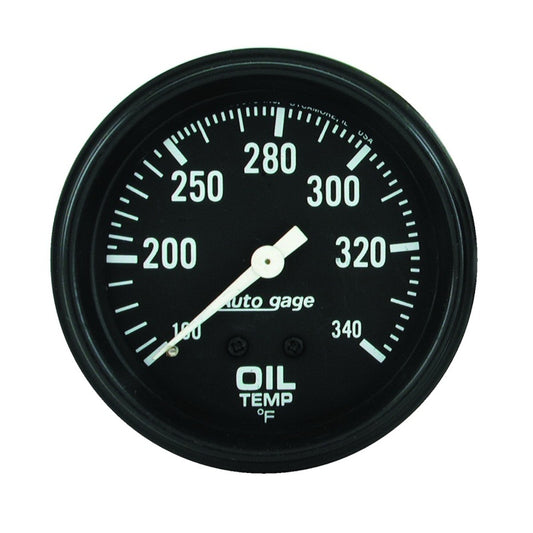 AutoMeter Gauge Oil Temperature 2-5/8in. 100-340 Deg. F Mechanical Black Autogage 2314