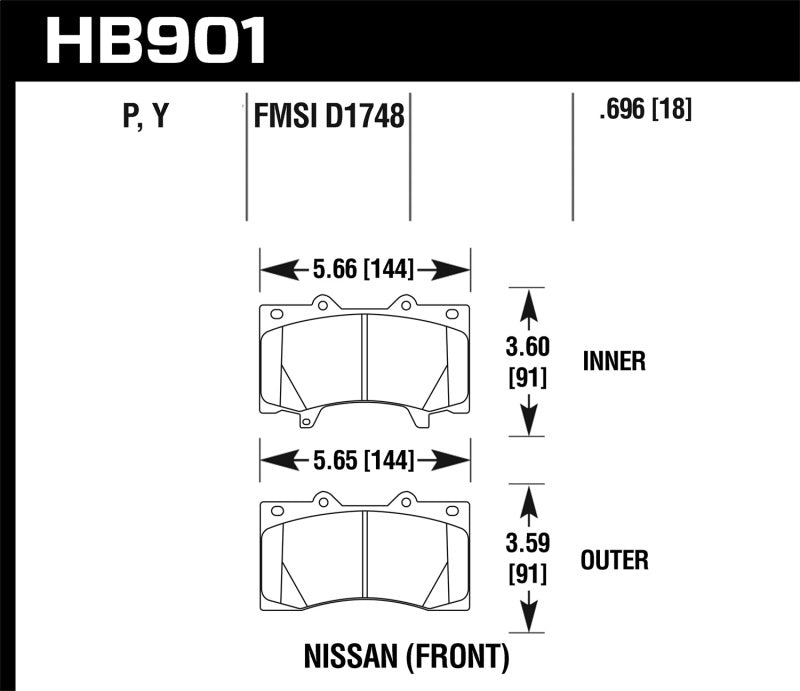 Hawk Performance LTS Front Brake Pads - HB901Y.696