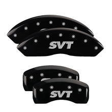 Load image into Gallery viewer, MGP 4 Caliper Covers Engraved Front &amp; Rear SVT Black finish silver ch MGP