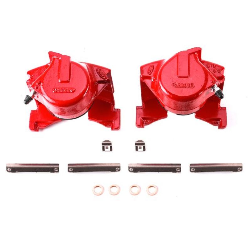 Power Stop 86-93 Ford Bronco Front Red Calipers w/o Brackets - Pair - eliteracefab.com