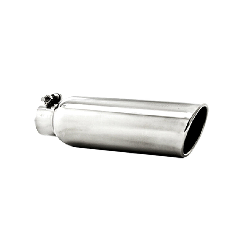 MBRP Universal Tip 3.5in OD 2.25in Inlet 12in L Angled Cut Rolled End Clampless No-Weld T304 - eliteracefab.com