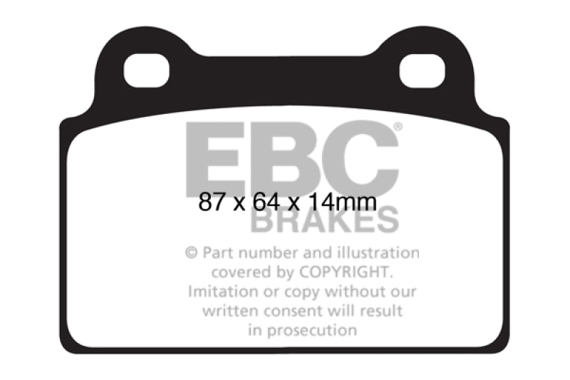 EBC 08-16 Mitsubishi Lancer Evo 10 2.0 Turbo (1 piece rotor) Redstuff Rear Brake Pads - eliteracefab.com