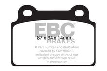 Load image into Gallery viewer, EBC 08-16 Mitsubishi Lancer Evo 10 2.0 Turbo (1 piece rotor) Redstuff Rear Brake Pads - eliteracefab.com