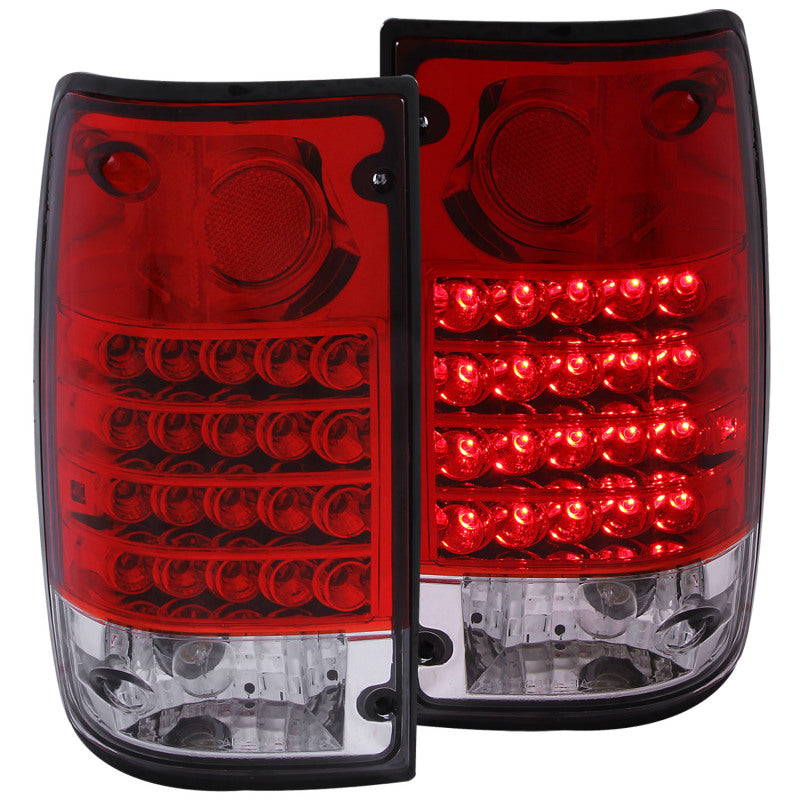 ANZO USA Toyota Pickup Led Taillights Red/Clear; 1989-1995 - eliteracefab.com